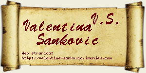 Valentina Sanković vizit kartica